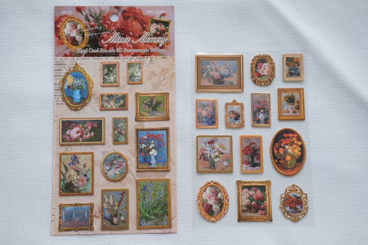 Floral Gallery – Vintage Oil Painting 3D Stickers