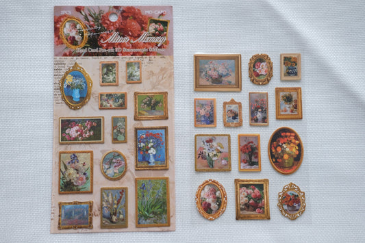Floral Gallery – Vintage Oil Painting 3D Stickers