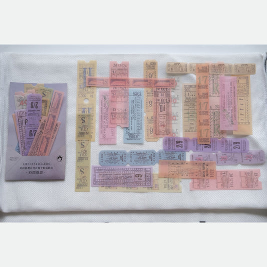 A Ticket Through Time — Vintage Washi Sticker Pack