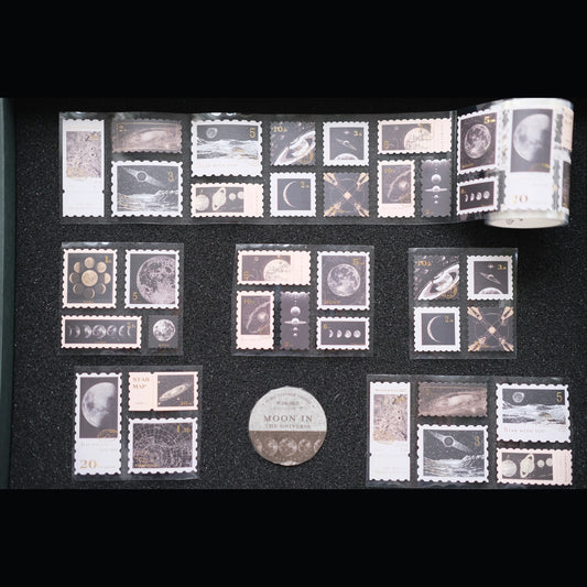 Moon in the Universe – Gold Foil Astronomy Stamp Tape