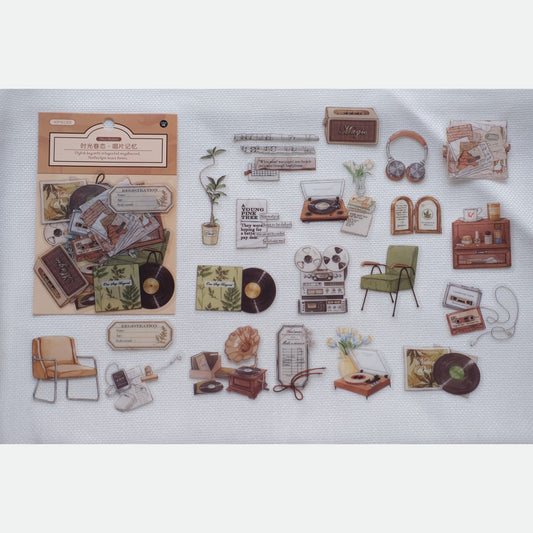 Records After Dusk — Vintage PET Sticker Pack
