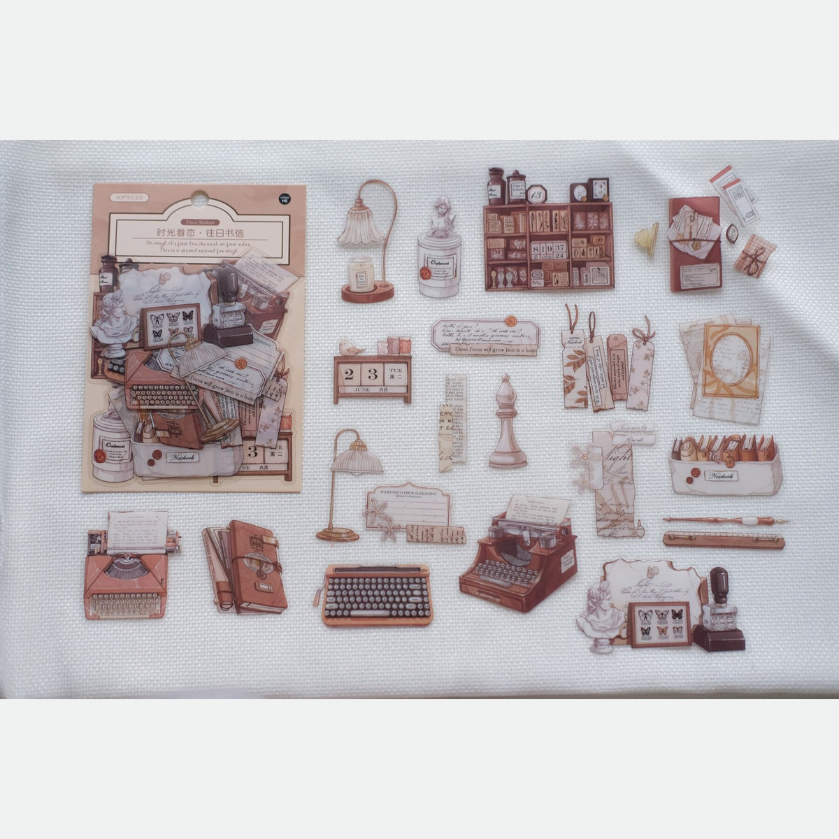 The Letter Writer’s Desk — Vintage PET Sticker Pack