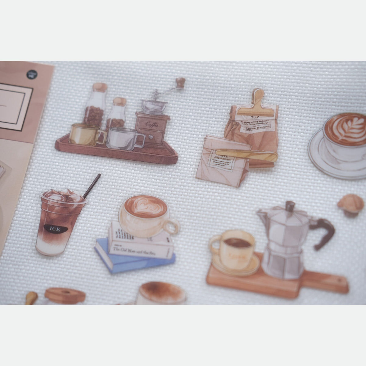 The Slow Coffee Hour — Vintage PET Sticker Pack